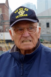Paul Megar in WWII hat