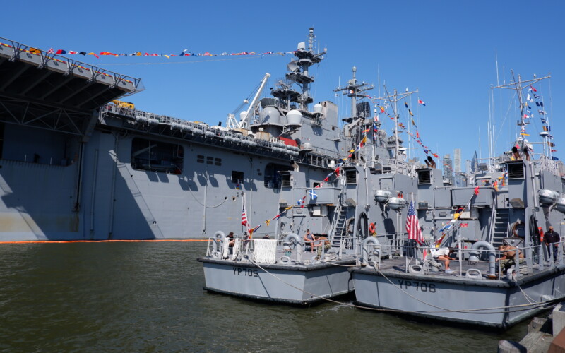 Yard Patrol Boats and USS Wasp at Fleet Week 2023