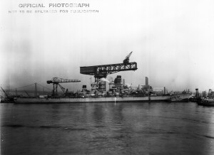 U.S.S. Iowa (BB61) in the New York Navy Yard (January 15, 1943).