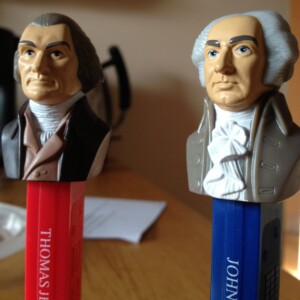 PEZidents Thomas Jefferson and John Adams, who could not agree on standing military forces.