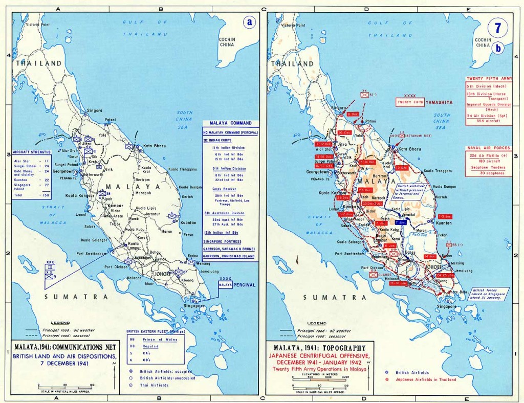 Map of the Malaya campaign, 1941-42. Courtesy Wikipedia.