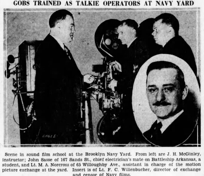 The Brooklyn Navy Yard Motion Picture Exchange in the Brooklyn Daily Eagle, February 9, 1931
