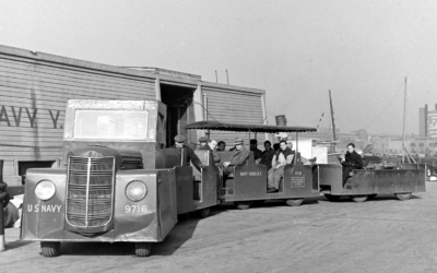 Former World's Fair shuttle at the Brooklyn Navy Yard, 1942