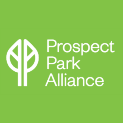 Prospect Park Alliance logo with text and a graphic of a leaf