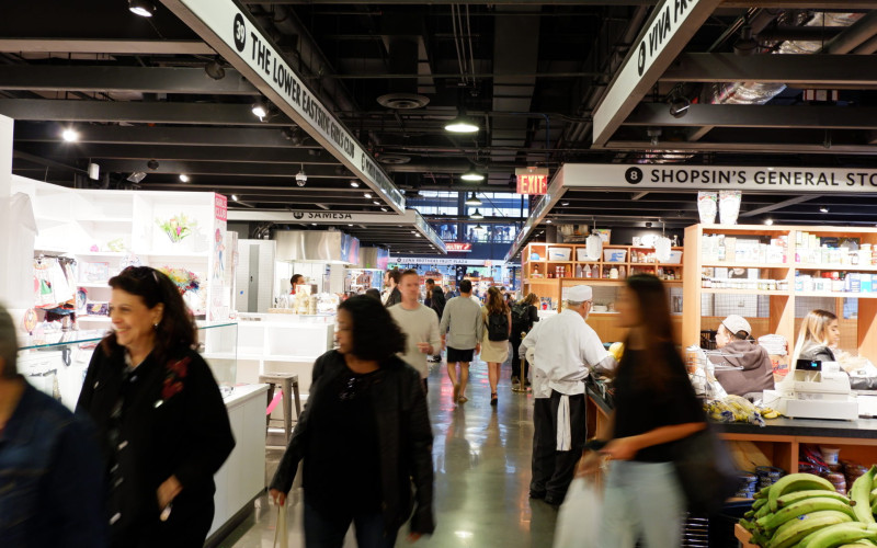 Shoppers in new Essex Market